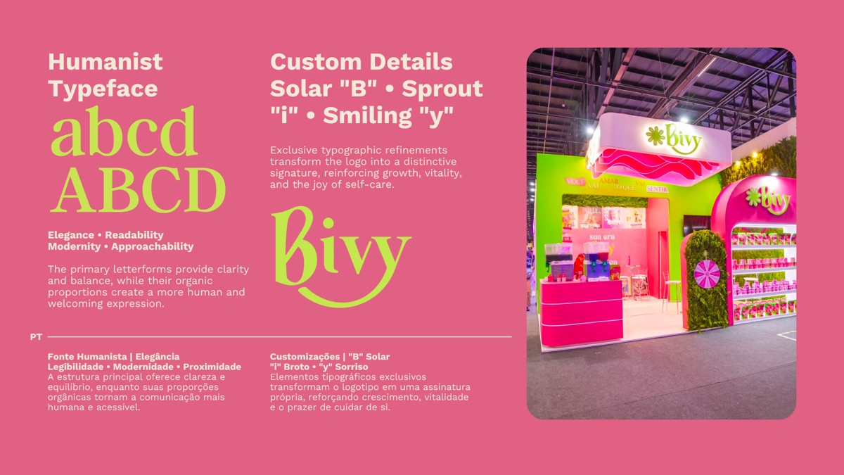 Bivy — typography and booth application