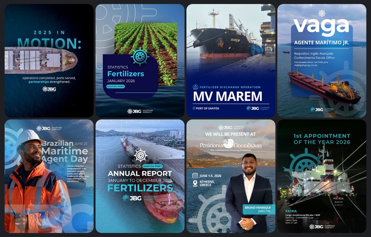 JBG Shipping &mdash; social media grid