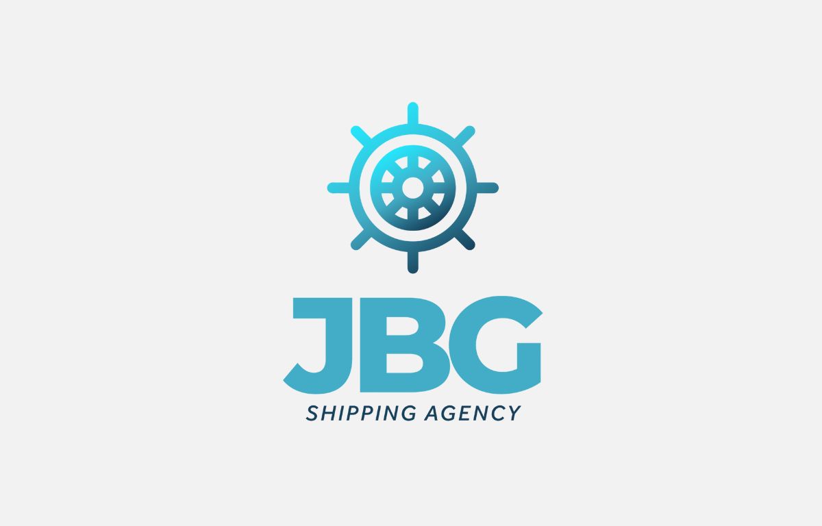 JBG Shipping &mdash; vertical logo and wheel symbol