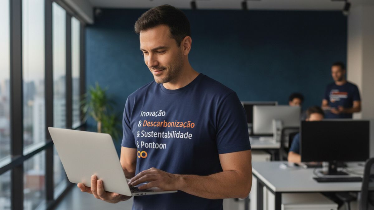 Pontoon — team member using laptop